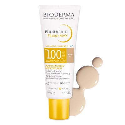 کرم ضدآفتاب فلوئید spf 100 بایودرما رنگی فتودرم